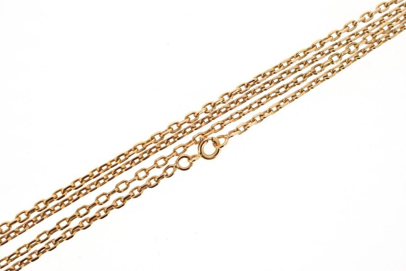 18 K (750 °/°°°) yellow gold chain with forced mesh.
