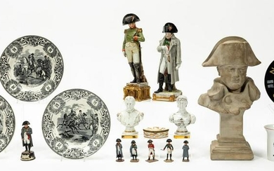 18 PIECES, GROUP OF NAPOLEON FIGURES AND IMAGERY