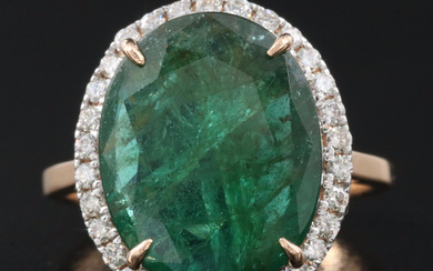 18K 5.90 CT Emerald and Diamond Ring