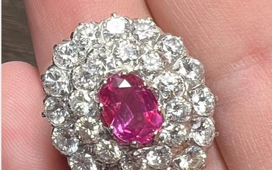 18K GIA Certified Burma No-heat Ruby & Diamond Ring