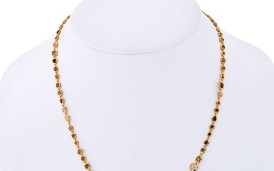18K Yellow Gold 10.50cts 17 Inches Fancy Color Diamonds by the Yard Necklace