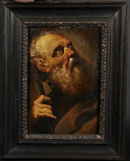 18th Century Dutch School. A Bearded Man, holding a