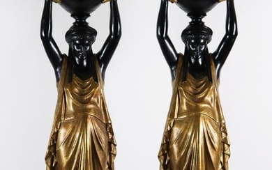 (2) GRECIAN STYLE FIGURAL LAMPS