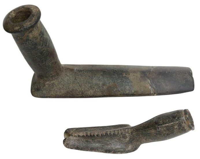(2) NATIVE AMERICAN CEREMONIAL STEATITE PIPES