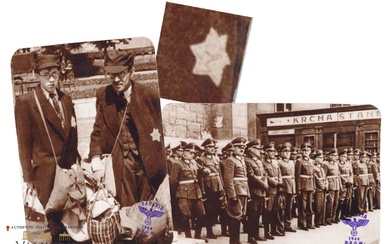 2 Photos of Some Jews and Ghetto Police in Polish...