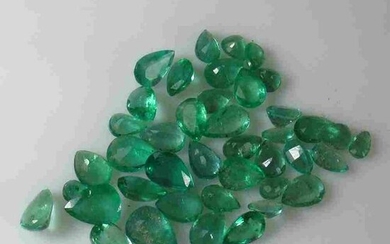 22.01 Ctw Natural 41 Zambian Emerald Pear Lot