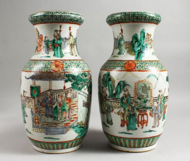 A VERY GOOD PAIR OF 19TH CENTURY CHINESE FAMILLE VERTE