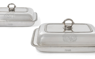A PAIR OF GEORGE III SILVER ENTREE-DISHES AND COVERS, MARK OF PAUL STORR, LONDON, 1803