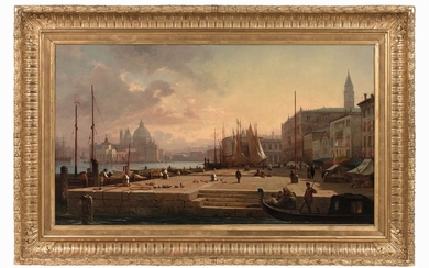 Claude-Antoine Ponthus-Cinier Lyon, 1812 – 1885 Vue du bassin de Saint Marc depuis la riva dei Schiavoni, Venise