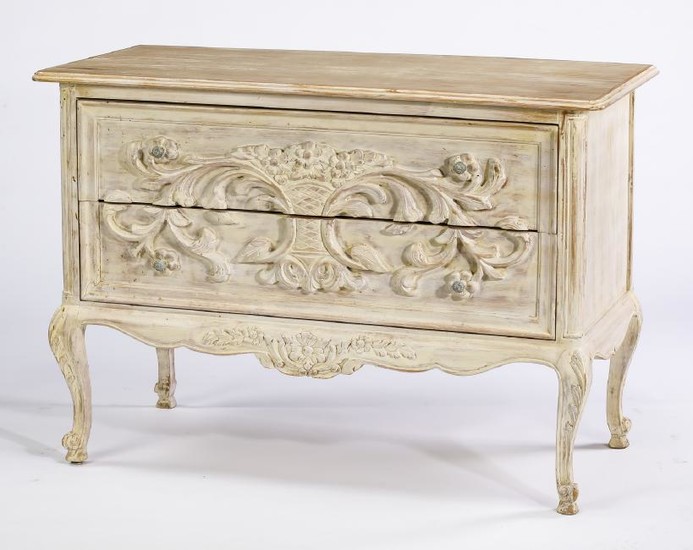 French Provincial inspired paint-decorated commode