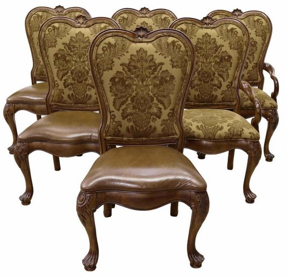 (6) THOMASVILLE UPHOLSTERED LEATHER SEAT CHAIRS