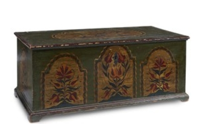 A painted blanket chest Pennsylvania, late 18th/early 19th century...