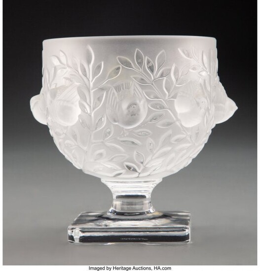 79394: Lalique Clear and Frosted Glass Elisabeth Vase