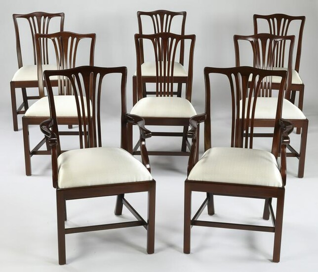 (8) American Chippendale style mahogany dining chairs