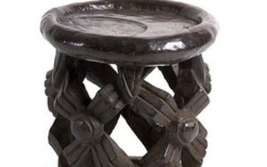 A BAMILEKE WOODEN ‘SPIDER’ STOOL FROM CAMEROON 32 x 35...