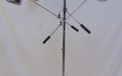 Mid Century chrome floor lamp with 3 adjustable arms