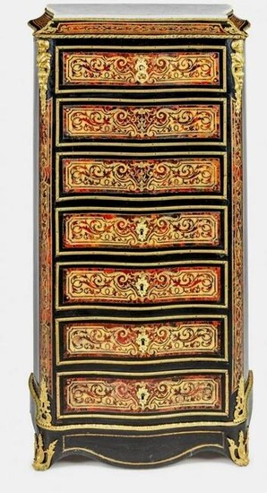 A 19TH C. ORMOLU MOUNTED BOULLE COMMODE/ DESK