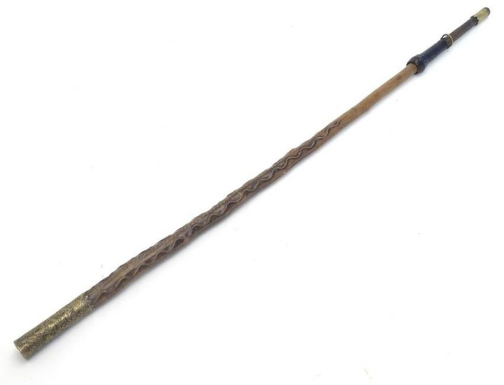 A 19th / 20thC hardwood walking stick / cane with
