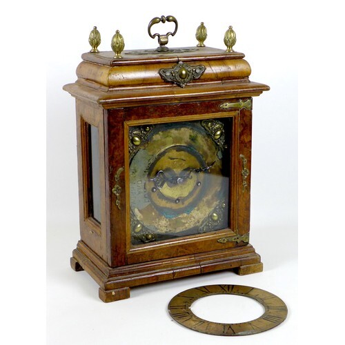 A 19th century bracket clock, a/f in poor condition, with de...