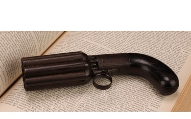 A 19th century eight-shot pepper-box revolver, 7.5cm barrel,...
