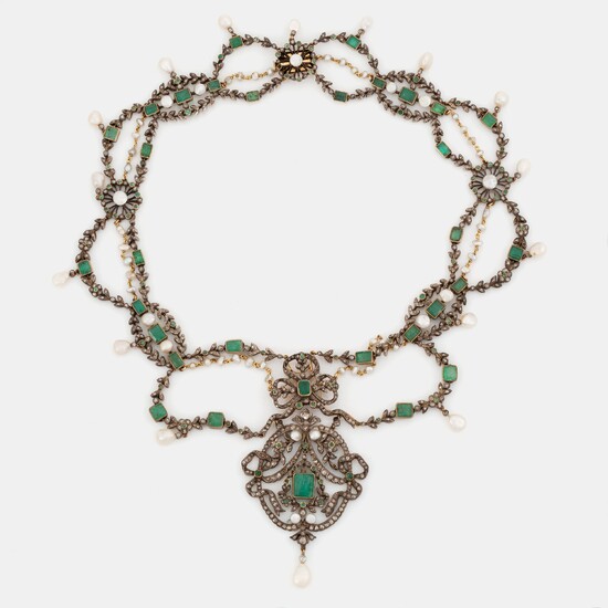 A 19th century emerald necklace