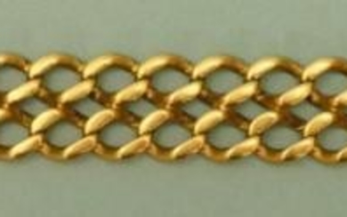 A 9ct Gold Flat Triple Linked Bracelet (clasp missing)...