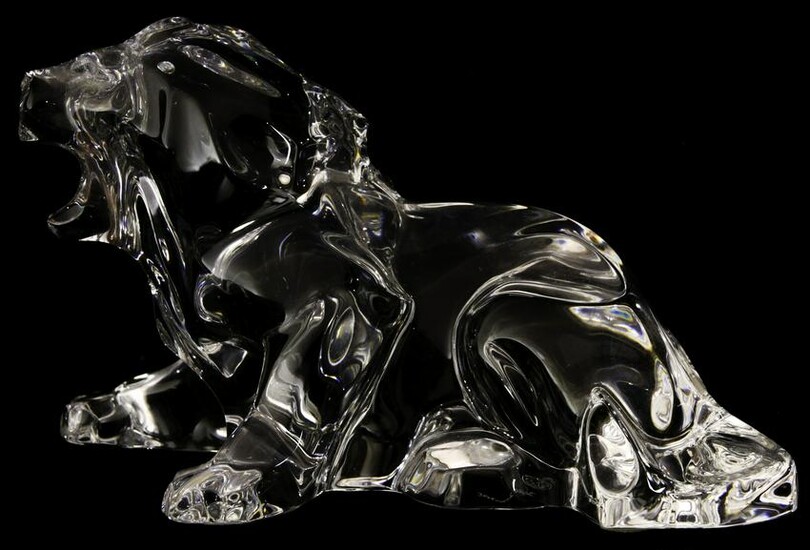 A Baccarat figural sculpture of a recumbent lion