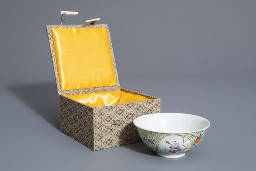 A Chinese famille rose 'Baijixiang' bowl, Qianlong mark,...