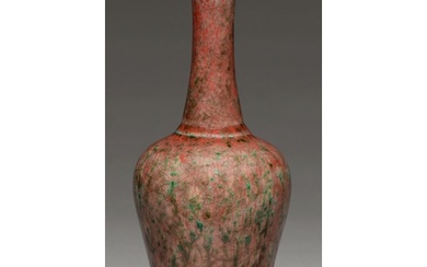 A Chinese flambe glazed vase, 20th c, the red and pinkish cr...