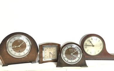 A Collection of mid 20th century mantle clocks including Enf...