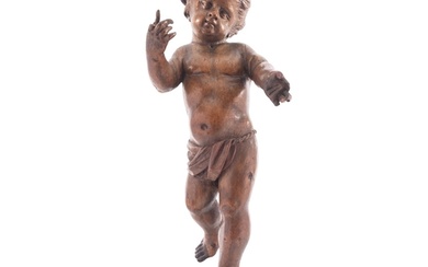 A Continental carved limewood model of a putto, probably Aus...
