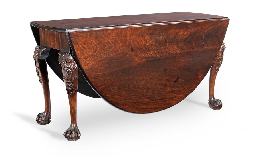 A Fine Irish George II mahogany drop-leaf dining table