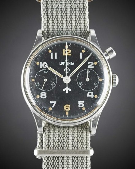A GENTLEMAN'S STAINLESS STEEL BRITISH MILITARY LEMANIA