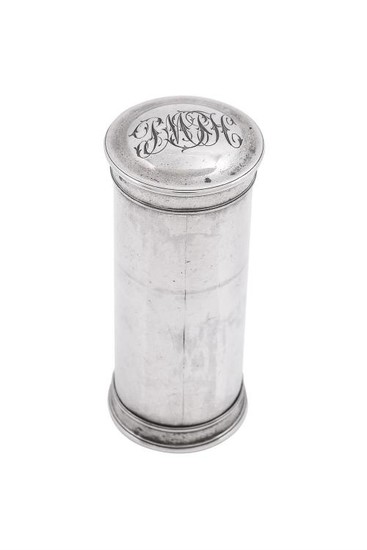 A George III silver cylindrical nutmeg grater