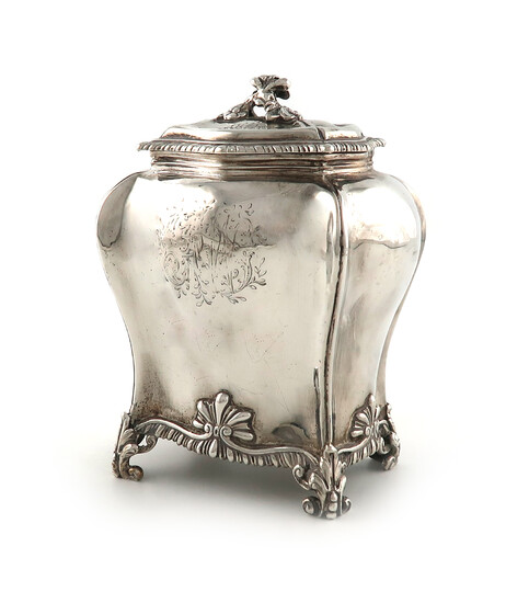 A George III silver tea caddy