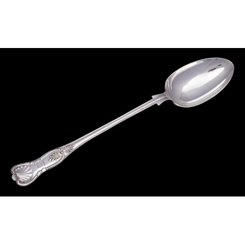 A George V silver Kings pattern serving spoon, maker Mappin ...