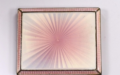 A George VI silver pink guilloche enamel cigarette case, by ...
