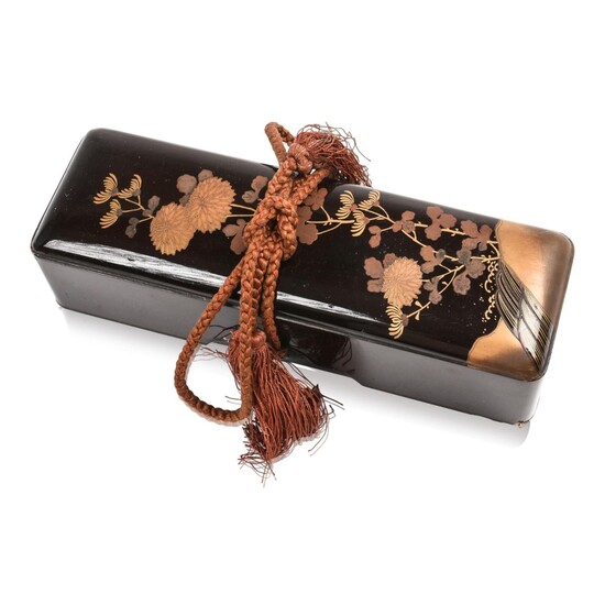 A Japanese Black Lacquer Writing Box