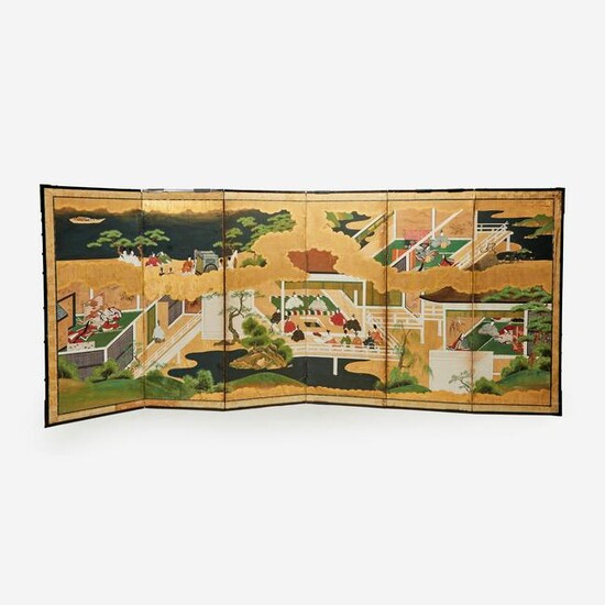 A Japanese Tosa school six-fold screen, Edo period