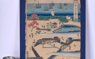 A Japanese woodblock print 36 x 24 cm.