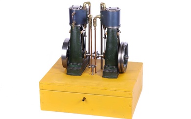 A Large Twin Bottle Frame Steam Engine