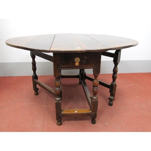 A Late XVII / Early XVIII Century Joined Oak Gateleg Table, ...