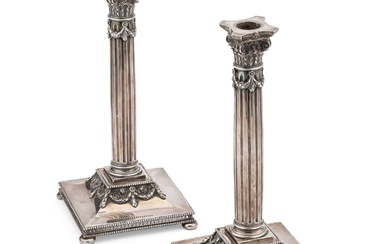 A PAIR OF LATE 19TH CENTURY DUTCH SILVER CANDLESTICKS