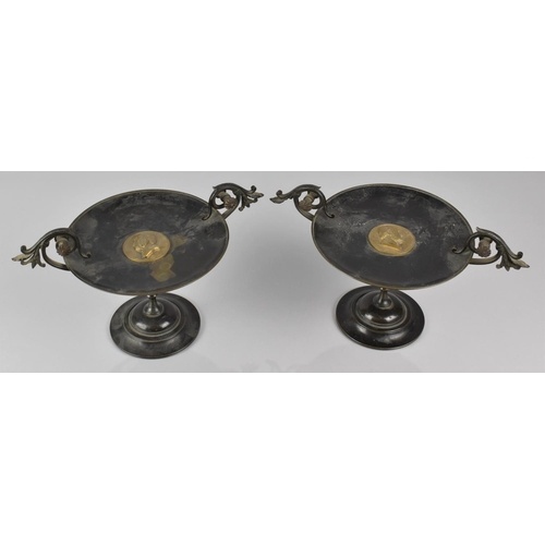 A Pair of Late 19th Century Grand Tour Tazzas with Scrolled ...