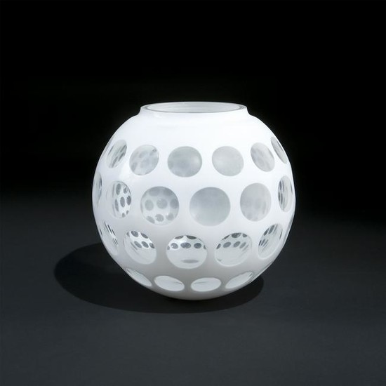 A Paris HermÃ¨s white crystal ball vase