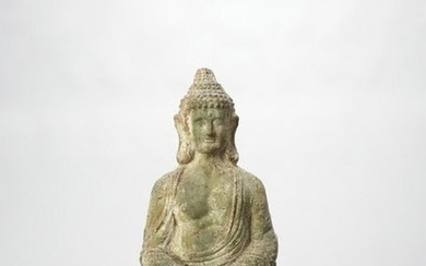 A TERRACOTTA FIGURE OF BUDDHA, 19TH CENTURY