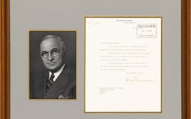 A Truman letter referencing the Pecos River Compact