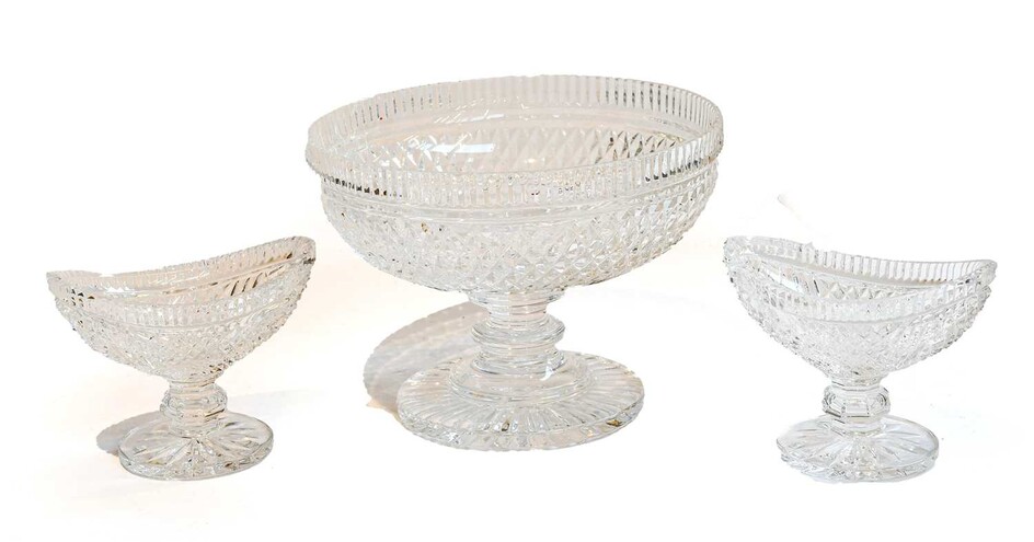 A Waterford crystal 7.5" footed bowl, together with a...