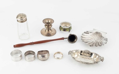 A collection of silver, comprising a butter shell by Frederick...