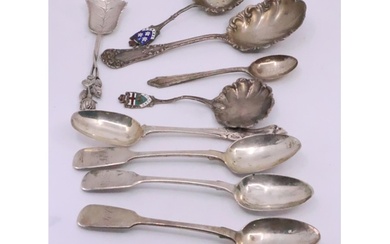 A collection of silver spoons approx. 134 grams and other wh...